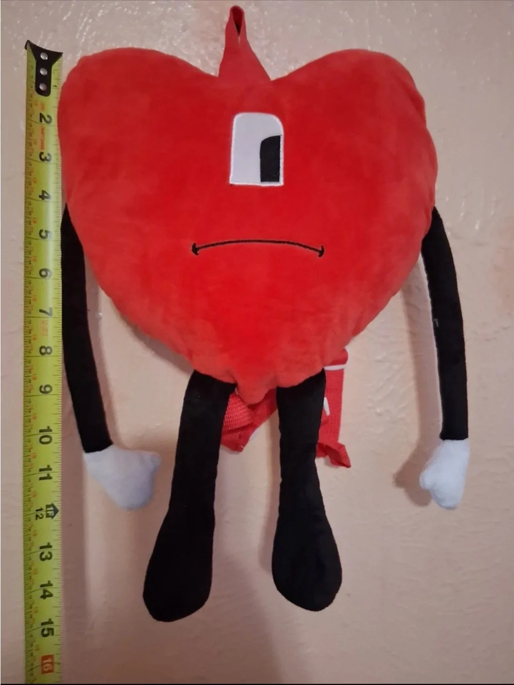 Red Heart Character Accent Pillow - Playful Plush Accent